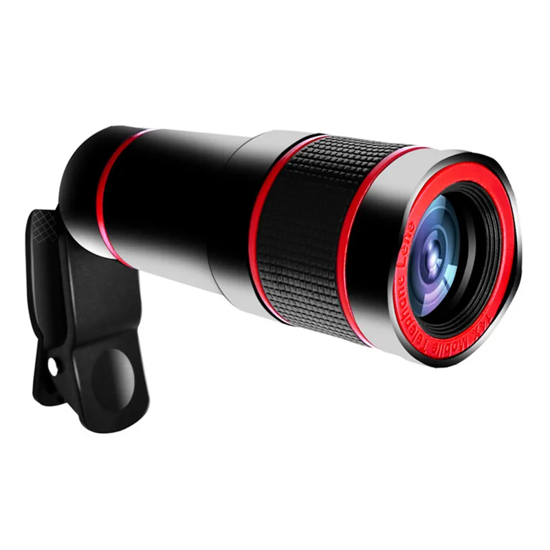 Черный Объектив камеры мобильного телефона 14X Zoom 4K HD телеобъектив для телефона монокулярный телескоп камера с универсальным зажимом для всех смартфонов - Цвет: Черный