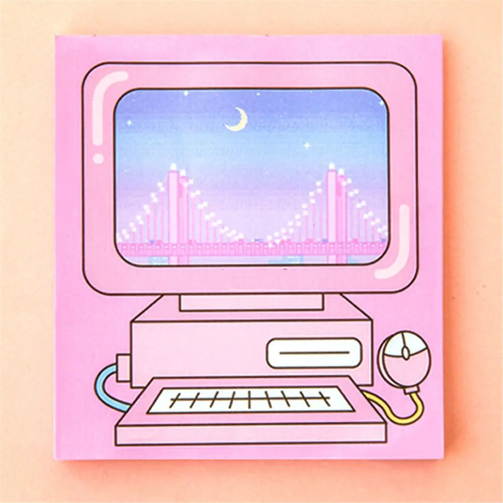 B 1 шт. компьютерный дизайн блокнот для заметок бумажный стикер Kawaii Sticky Notes Сделай Сам Скрапбукинг наклейка для письма сообщения Offfice стационарный - Цвет: B