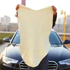 Салфетка из натуральной замши для чистки автомобиля, впитывающее быстросохнущее полотенце из натуральной кожи, 7 размеров, без ворса