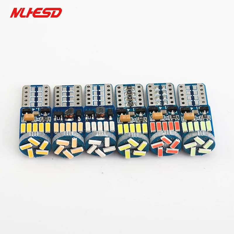 

100pcs Best Quality With resistance T10 15SMD 4014 LED Car bulbs Car Side Wedge Light License Plate Light Ceiling Lamp wholesale