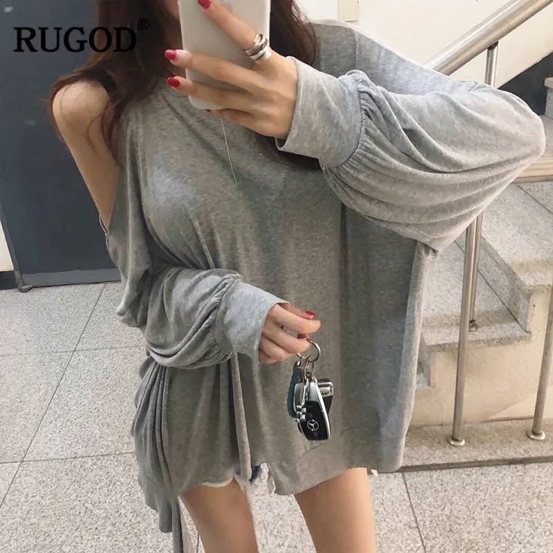 Новая женская пикантная Свободная блузка RUGOD с вырезами и открытыми плечами