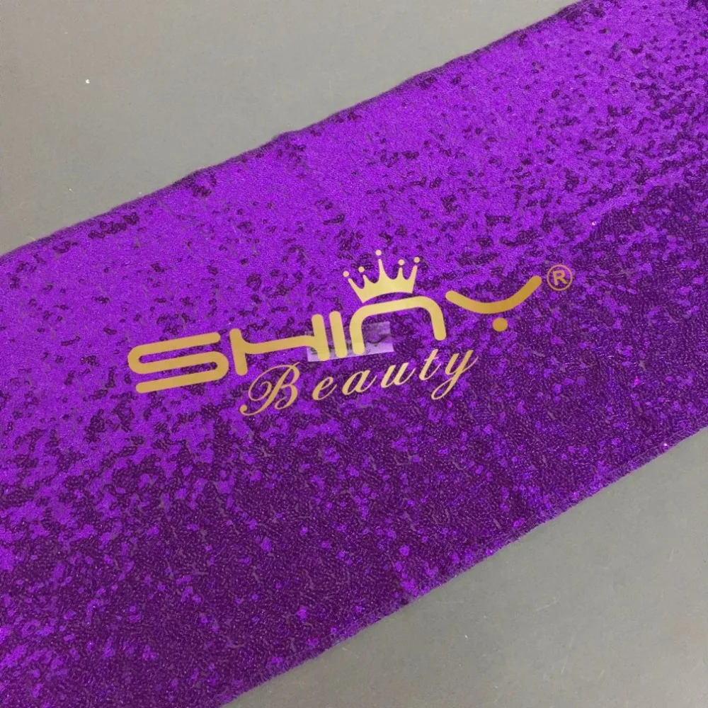 ShinyBeauty 12*108 дюймов-30*275 см высококачественные фиолетовые блестки настольная