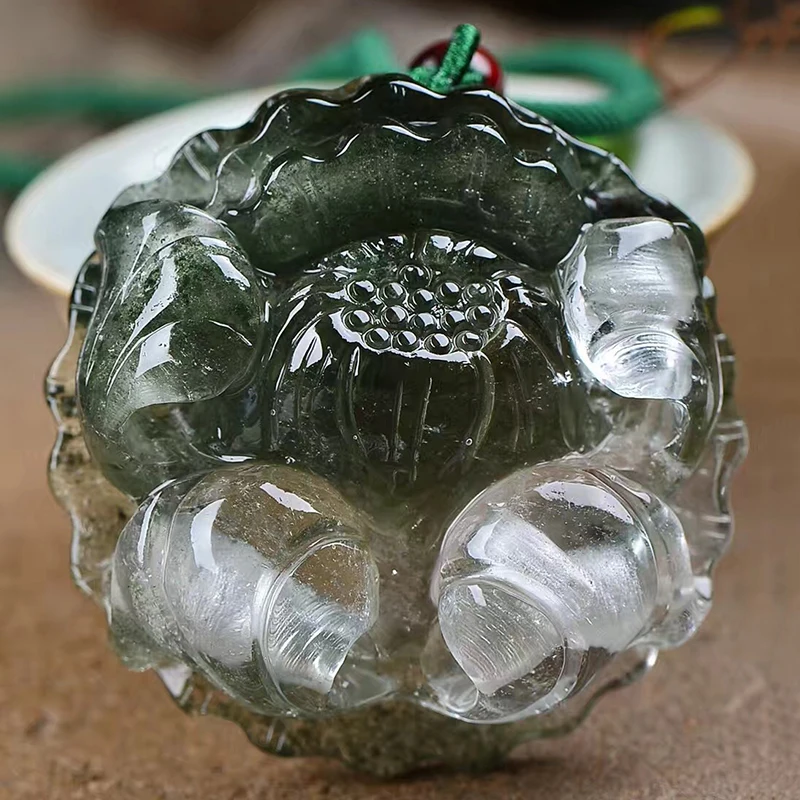 Оптовая продажа подвески с натуральным кристаллом зеленого призрака ручная