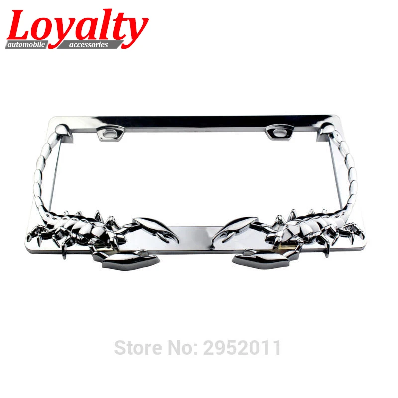 

Loyalty Car Stying 2pcs JDM Front Rear Scorpion Look USA/Canada License Plate Frame Tag Cover Holder for Auto Truck Vehicle