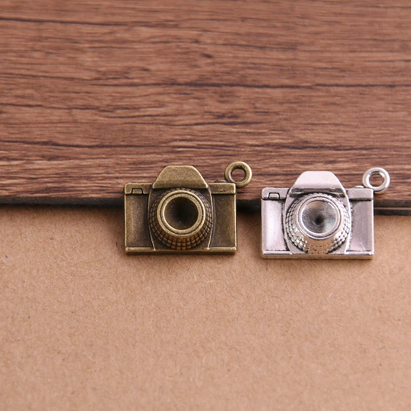 

10PCS 15*21mm Tibetan Two Color Fashion Camera Charms Pendants for Jewelry Making DIY Handmade Craft