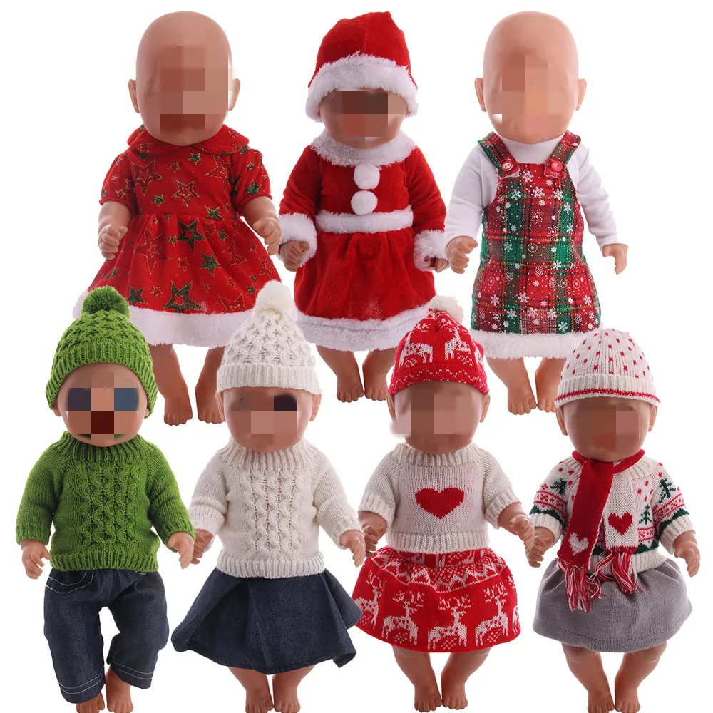 

LUCKDOLL7 Doll Christmas Dress Fit 18 Inch American 43cm Baby Doll Clothes Accessories,Girls Toys,Generation,Birthday Gift