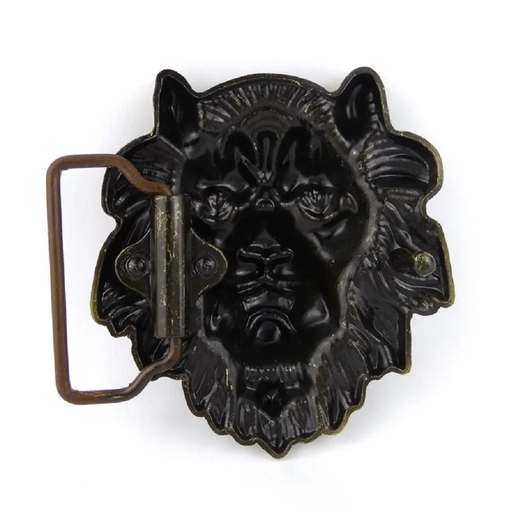 Мужской винтажный ремень в ковбойском стиле золотистого цвета с 3D принтом головы