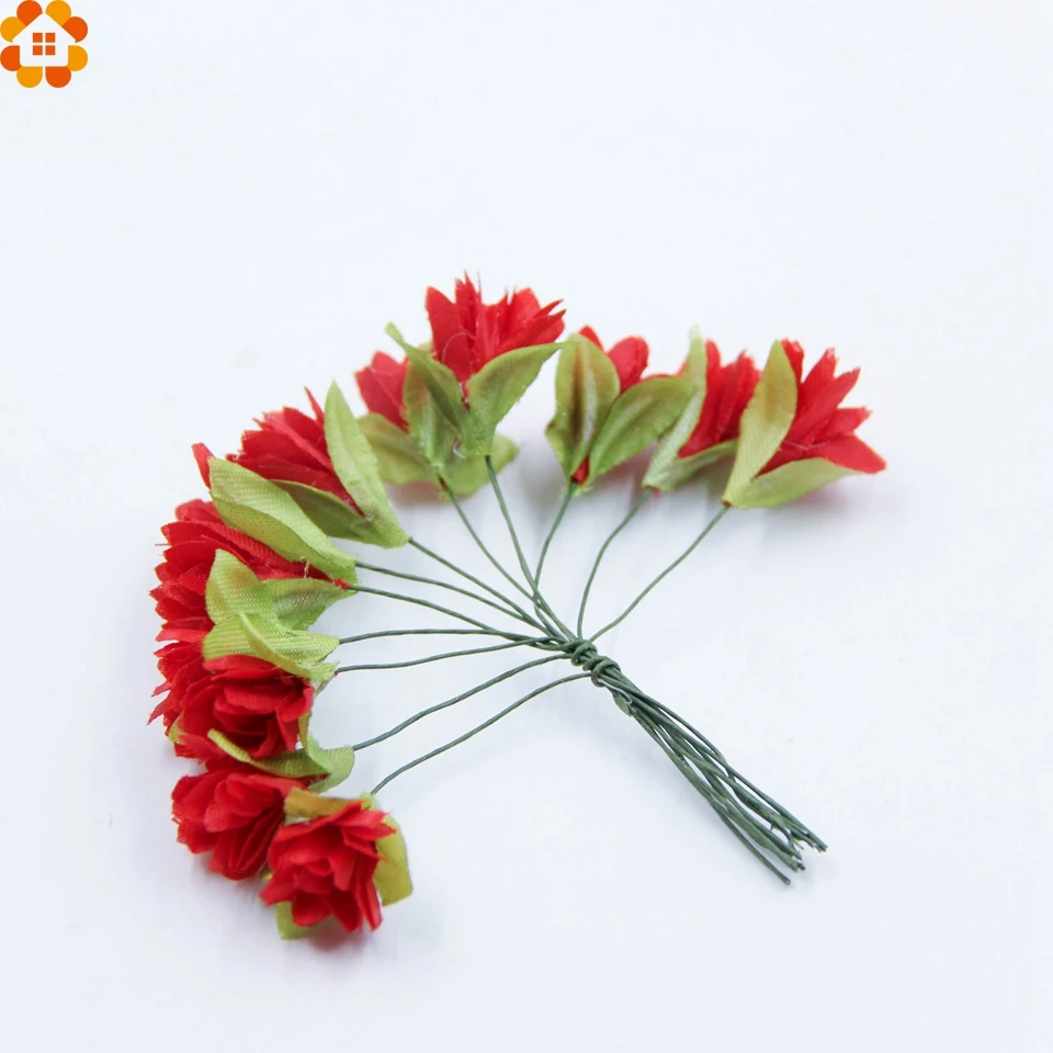 12 шт./лот оптовая продажа шелковые искусственные цветы букет для дома свадьбы