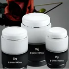 50 шт.лот, 15 г 30 г 50 г, пустая белая пластиковая полипропиленовая баночка для косметики с резьбовой крышкой, двухслойная PP бутылка для крема с белой крышкой