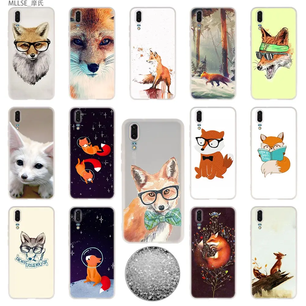 Мягкие чехлы для Huawei P40 P30 P20 Pro P10 Lite E Plus P Smart Z 2020 2019 Mr Fox glasses|Бамперы| |