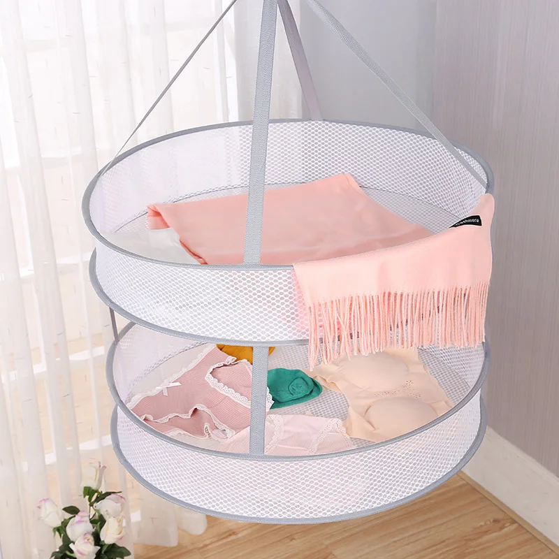 Windbreak clothes drying basket folding net single double three-layer rack wholesale | Дом и сад