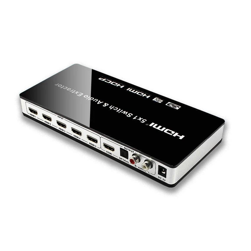Совместимому с HDMI переключатель 5x1 HD конвертер аудио экстрактор поддержка 4K x 2K 3D