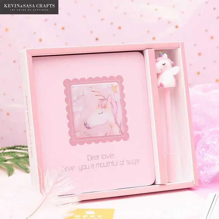 Новый качественный блокнот с единорогом записная книжка ручкой дневник кавайный