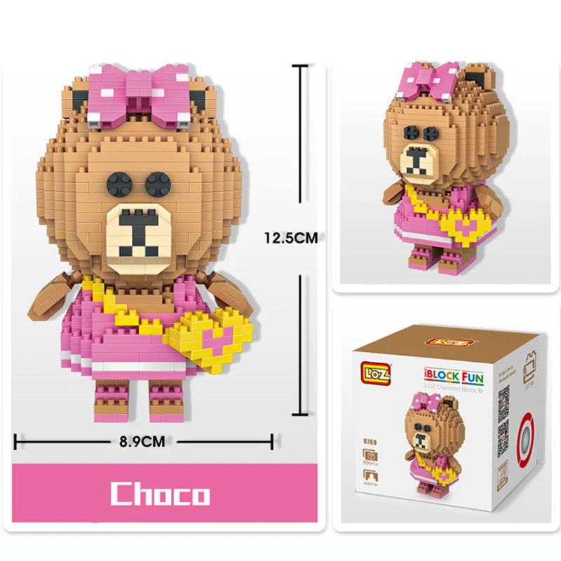 LOZ Cute Choco Bear Детские конструкторы игрушки японского аниме фигурки Развивающие детские подарочные игрушки|block