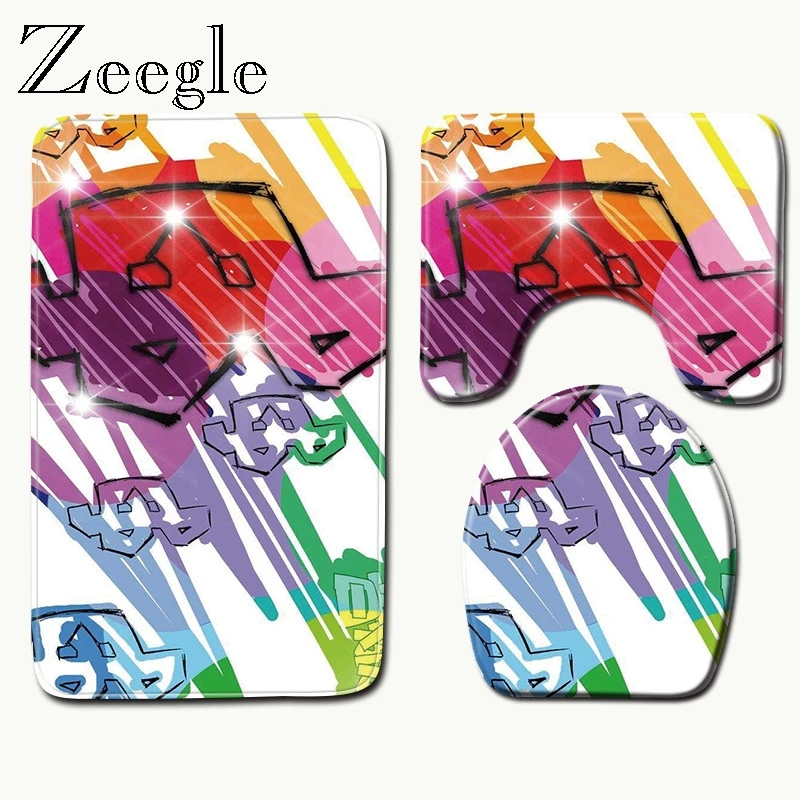 Набор нескользящих ковриков Zeegle с рисунком музыкальных символов коврик для