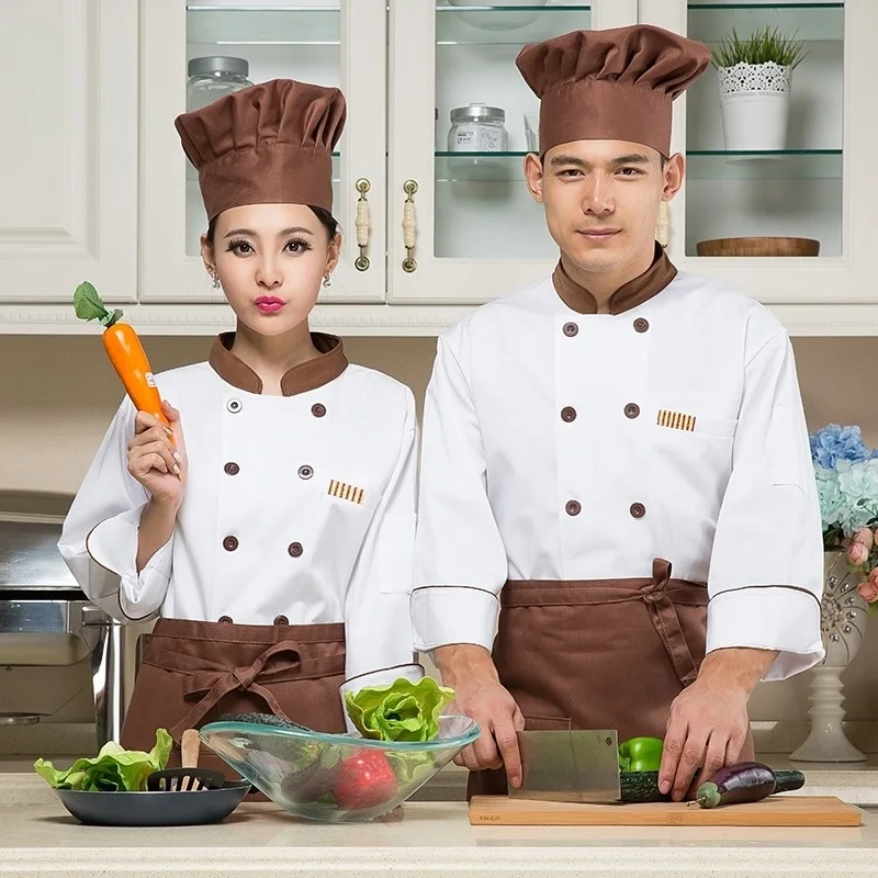 Хлопковая одежда для шеф повара взрослых Женская куртка с длинным рукавом летняя