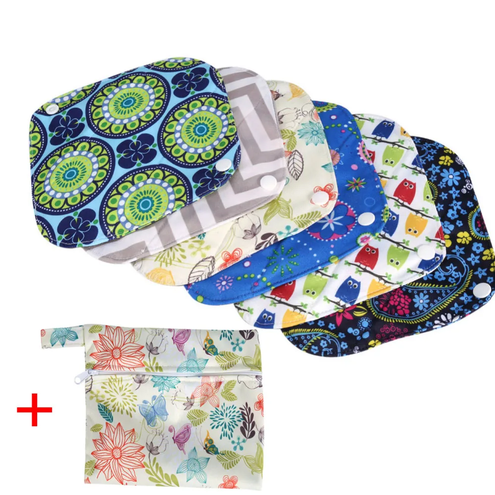 1 шт. моющиеся Мокрый мешок + 6 многоразовый бамбуковый ткань гигиенические