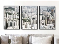 modern decorative paintings brief urban architecture beautiful decoration for living room triple paintings unframed