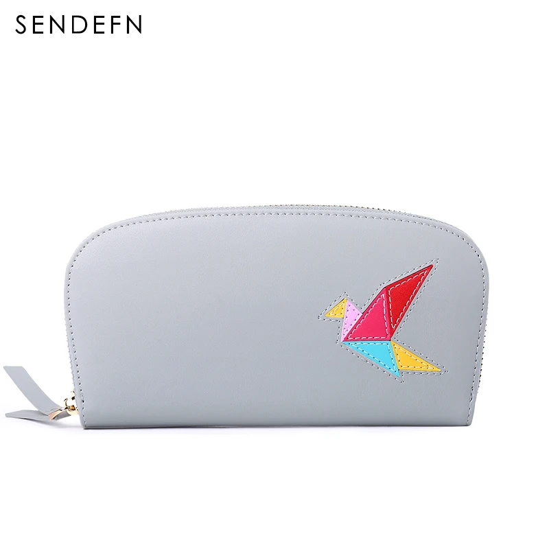 Vivid Bird Split Leather Wallet Women Purse Brand Coin New Female Long For iPhone | Багаж и сумки