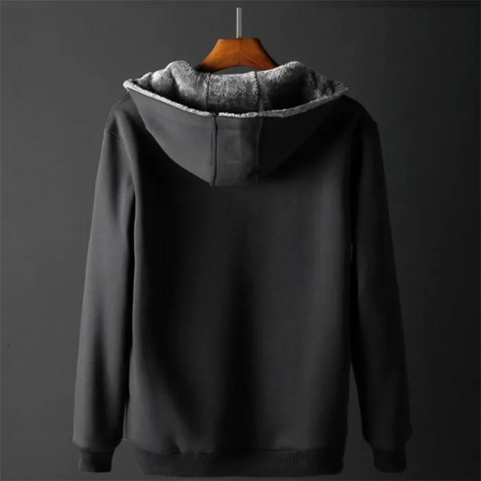 Autumn Winter Thick Warm Plus Size Hoodies Men Long Sleeve Velvet Casual Sweatshirt Jacket Mens Hooded Zipper Coat Xl5104