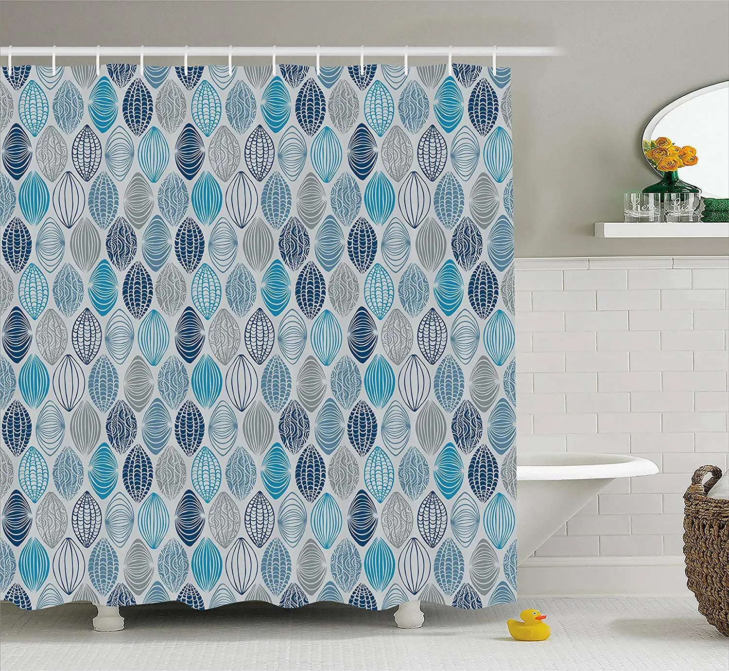 Art Nouveau Shower Curtain Vintage Pastel Toned Iris Blooms Flourishing Beauty Mother Earth Theme Cloth Fabric Bathroom Decor | Дом и сад