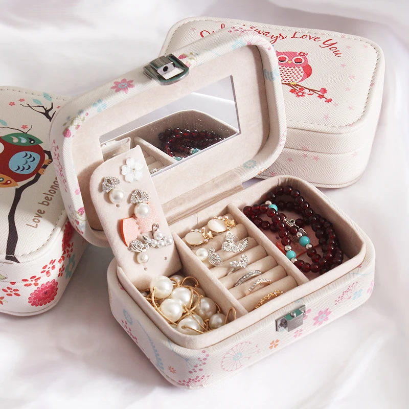 Новинка 2017 миниатюрная портативная шкатулка для ювелирных изделий органайзер
