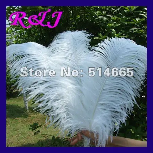 Оптовая продажа 100 шт. качество натуральные перья страуса 22 24 дюйма 55 60 см белый