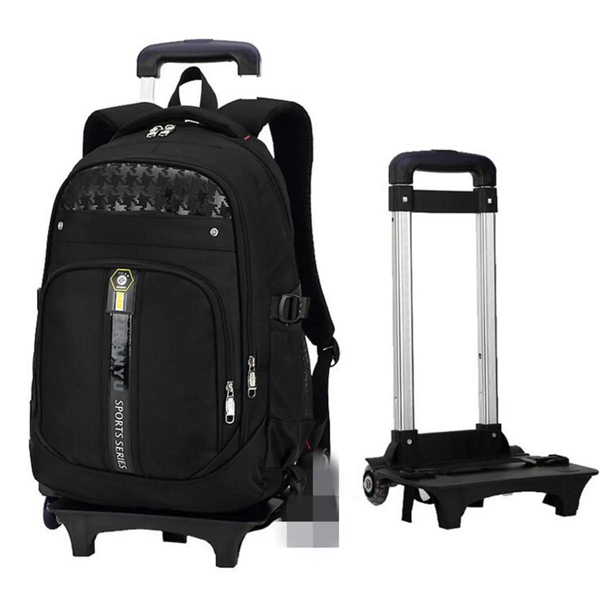 Nylon Removable Men travel Bags for Boys Waterproof Trolley Backpack Teenager Wheeled Bag Bookbag Travel Bags Back to school New