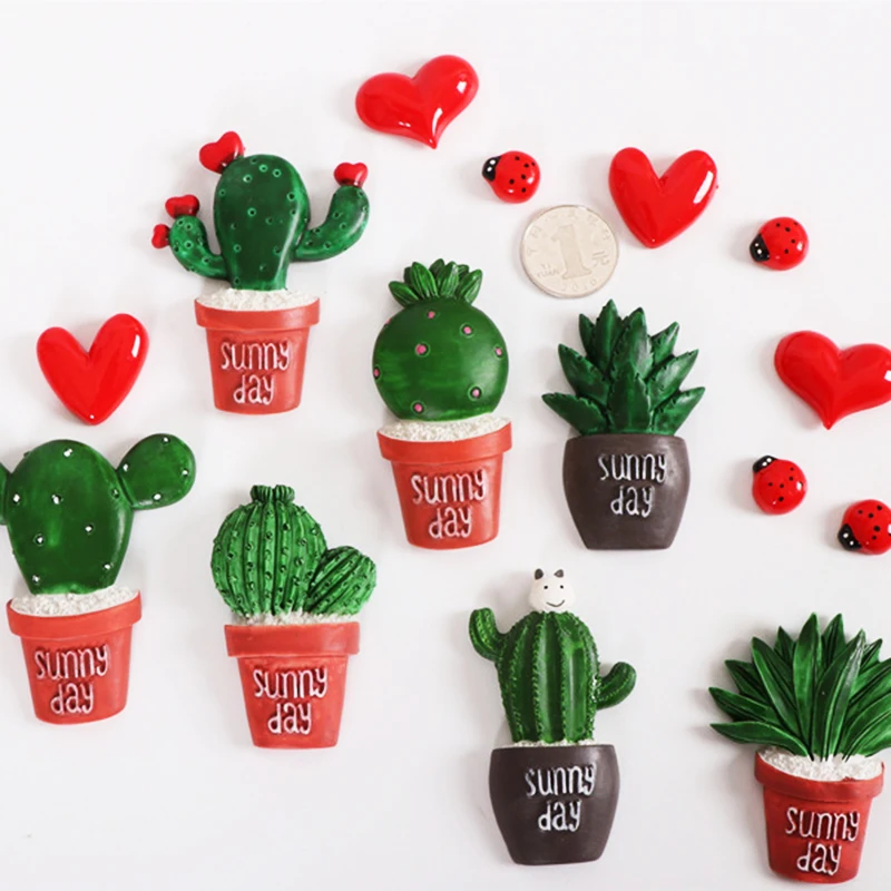 5 шт. декоративные наклейки для дома в форме кактуса на магнитах|magnetic refrigerator|home