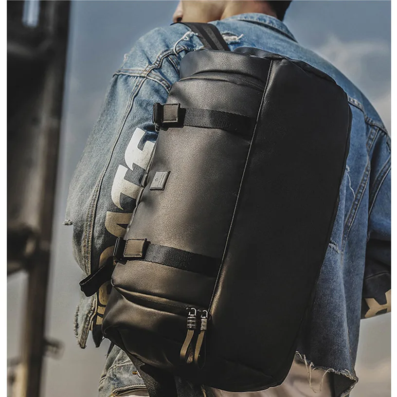 Men Bucket Gym Bag Luggage Travel Hanging Duffel Tote Large Capacity Leisure Water Repellent Weekend Crossbody Shoulder XA1D | Спорт и