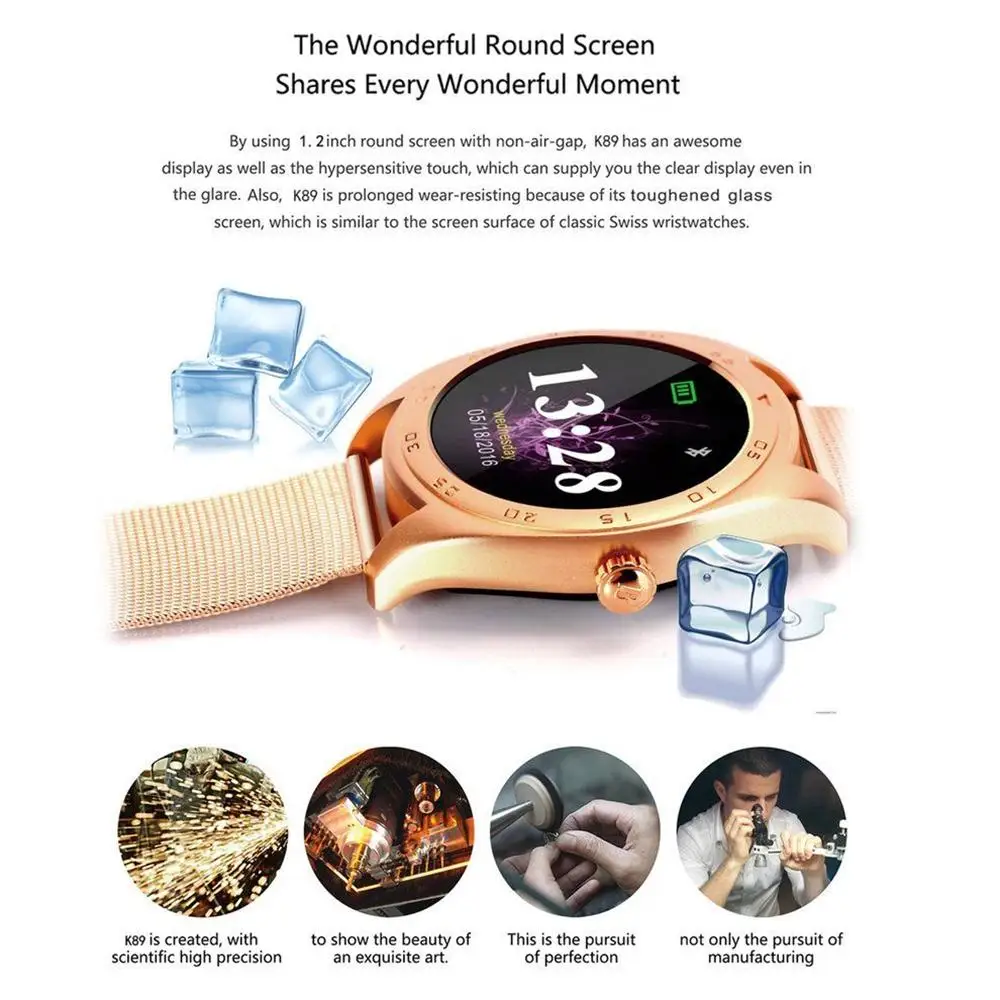 Смарт часы Timethinker K89 с Bluetooth для мужчин и женщин умные браслет монитор сердечного