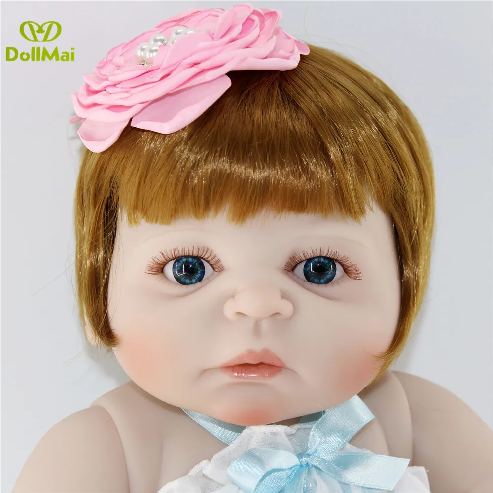 DollMai 57 см полное Силиконовое боди Reborn Baby Doll игрушка Реалистичная новорожденная