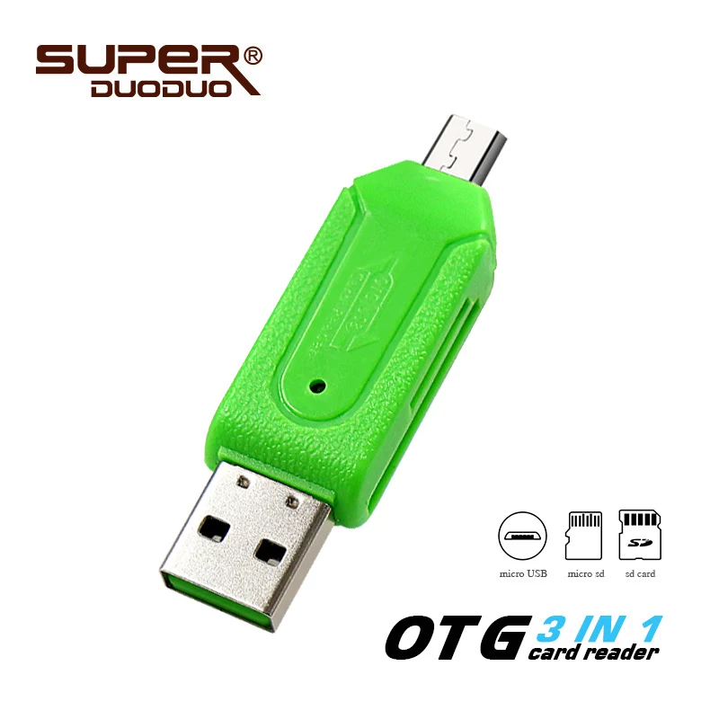 OTG 3 в 1 считыватель карт памяти для ПК/micro usb флэш-накопитель/micro sd карта/sd высокоскоростная карта otg кардридер