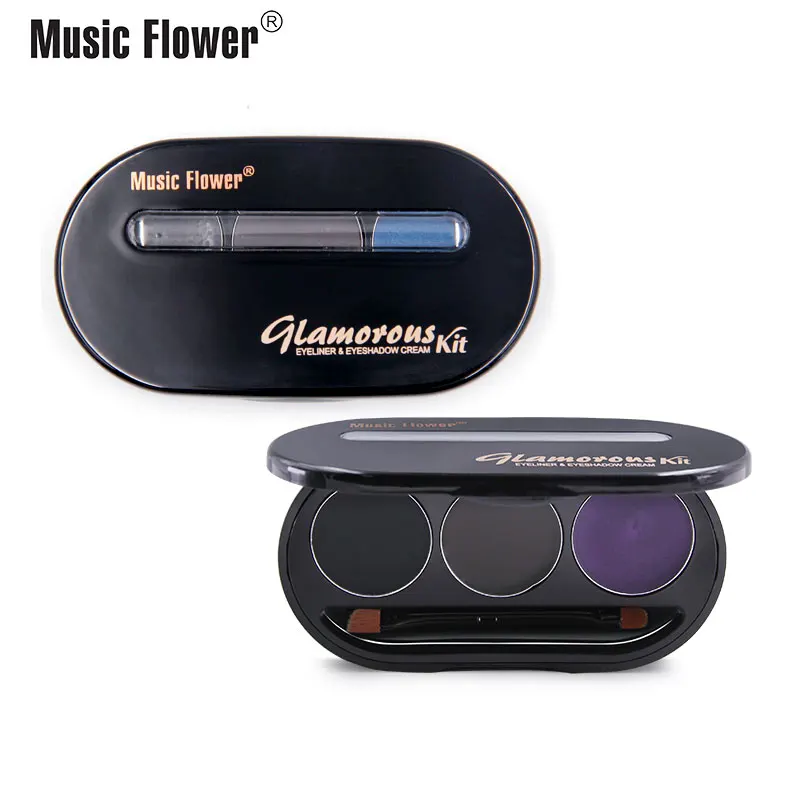 Music Flower Гламурная подводка для глаз и тени век кремовый набор водостойкая длинная