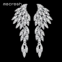 mecresh silver color crystal wedding drop earrings for women korean eagle animal bridal earrings female fashion jewelry eh209