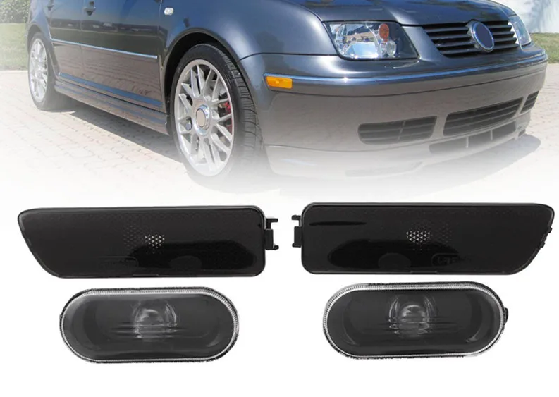 Для VW Jetta Golf MK4 1999 2005 дыма 2 крыла + бампера лампы боковой габаритный фонарь
