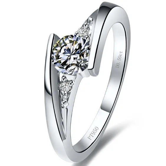 

Женское кольцо на свадьбу, простой стиль, тонкий настоящий муасанит, 14K золото, 1 карат