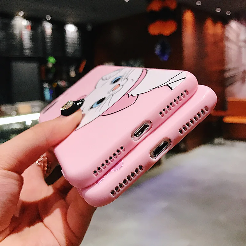 Kerzzil Cute Cartoon Marie Cat Phone Case For iPhone X XR XS MAX Soft TPU Back Cover for 6 6S 7 8 Plus Silicone Cases |