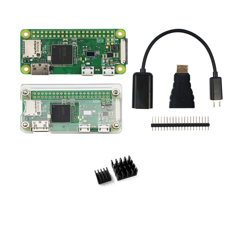 Raspberry Pi Zero W Starter Kit доска + Официальный чехол 40 pin Header теплоотвод для 0 Вт Бесплатная