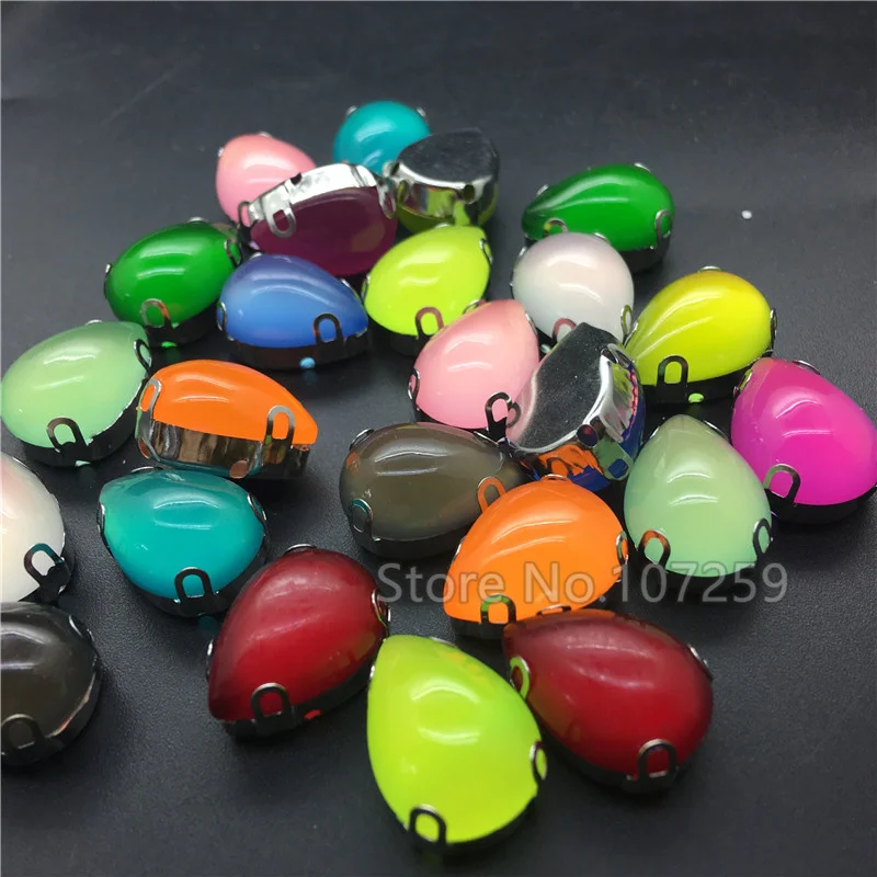 mix colors TopStone 13x18 мм пришивная грушевидная капелька опал D коготь стразы акриловые пришивные камни каплевидные Швейные смолы Стразы для изготовления платьев - Цвет: mix colors