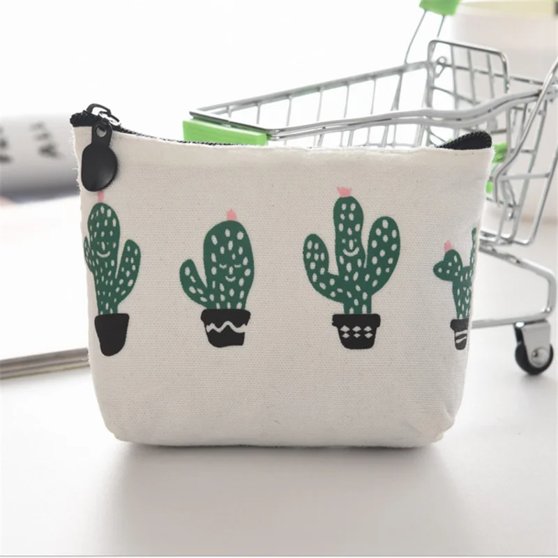 4 Cactus 1 шт. холст ткань холщовый Кошелек для монет кактус День Рождения украшения дети ребенок душ Гавайи вечерние свадебные украшения фламинго - Цвет: 4 Cactus