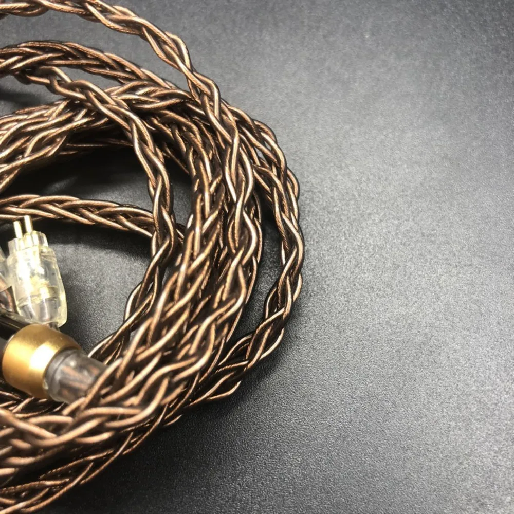 Кабель для наушников FENGRU DIY коричневый JC08 5N OFC 8 Share 200 ядер Shure SE215 IE80 KZ ZST Pro ZSN ZS10 ZSX