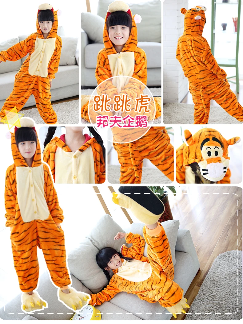 Детский пижамный комплект С Рисунком Тигра лягушки летучей мыши черепа кошки