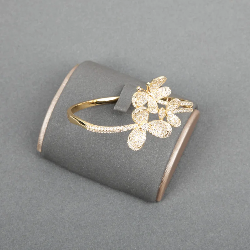 

Dazz 2019 Flower Leaf Gold Color Jewelry Set Elegant Luxury Necklace Earrings Ring Bangle 4pcs Wedding Bride Women Popular Gifts