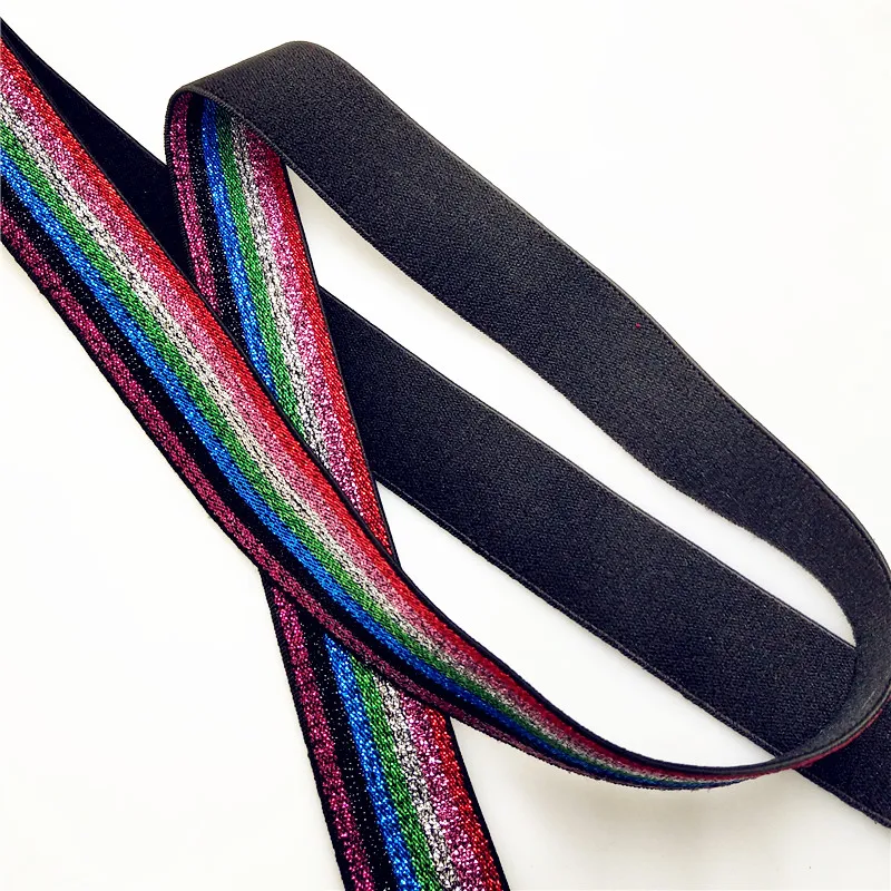 1 м эластичные ленты 25 мм блестящие красочные для горячего тиснения DIY одежды