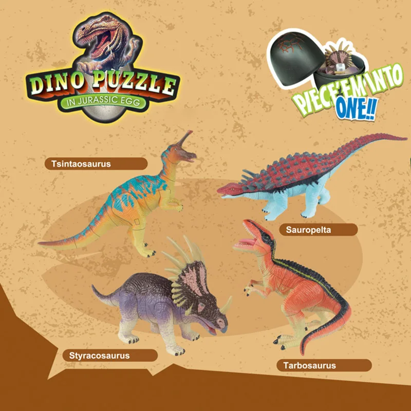 DIY 3D Юрского Периода Динозавры головоломки яйцо Игрушечные лошадки в Dino для детей