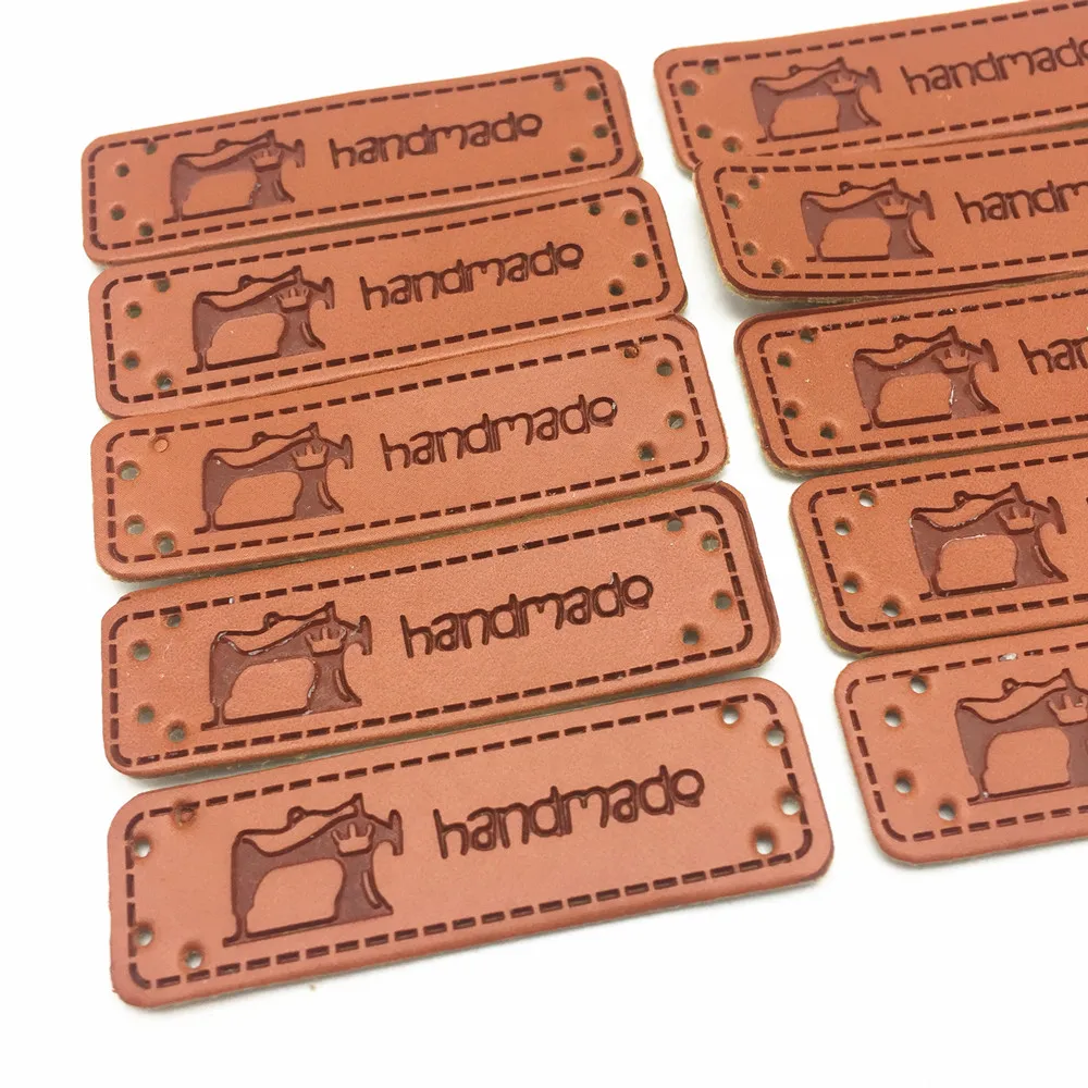 40 шт. 50x15 мм ручная работа с швейным набором дизайнерские кожаные этикетки для