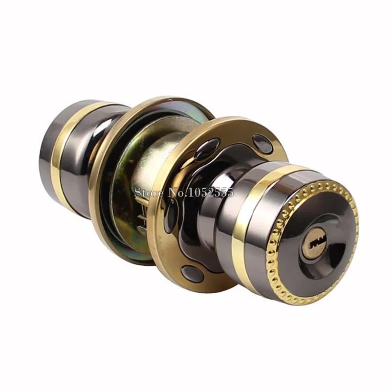 Высококачественная Латунь Цилиндрические Вход Дверные Ручки Защелка Замка С 3