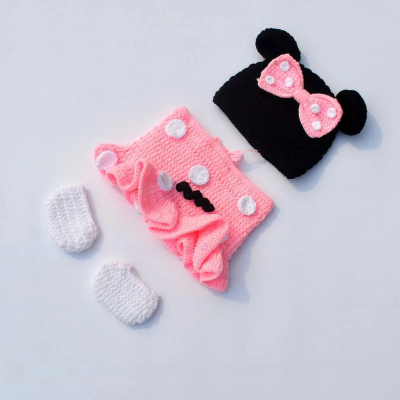 Трикотажная Шапочка и юбка для новорожденных с Минни|baby knitted beanies|crochet outfitphotography