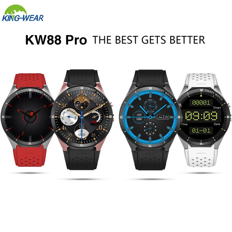 KingWear KW88 Pro 3g смарт телефон Android 7 0 четырехъядерный 1. Гц 1 ГБ 16 Bluetooth 4 Смарт часы gps